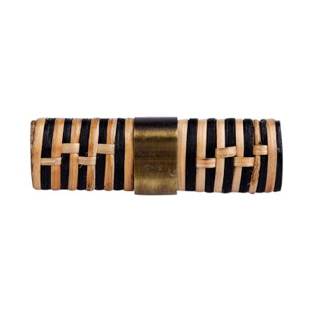 Black and Brown Rattan Cabinet Knobs